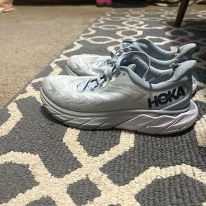 Hoka Pale Blue Mesh Running Shoes with White Sole